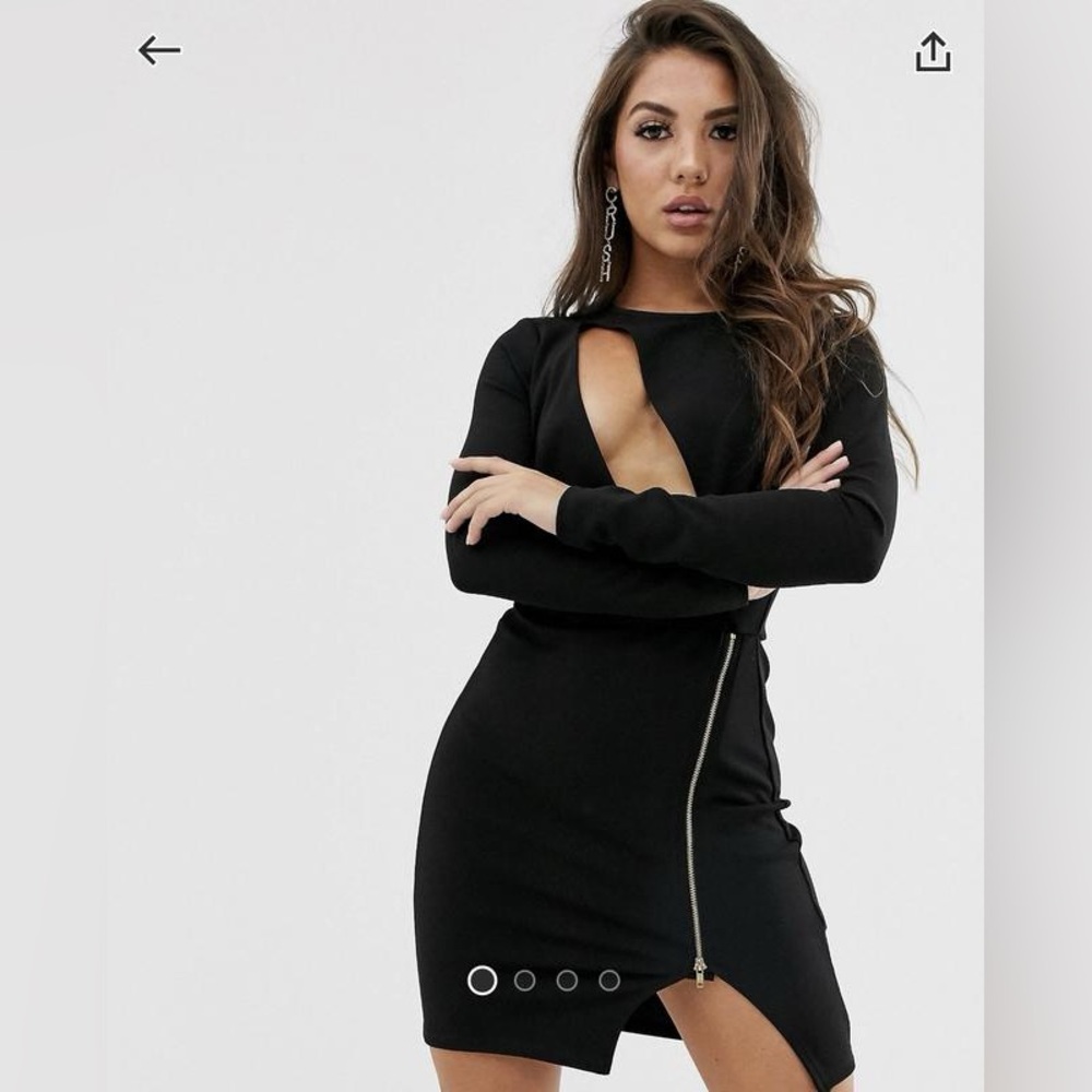 ASOS Elegant Black Cut-Out Dress, Small